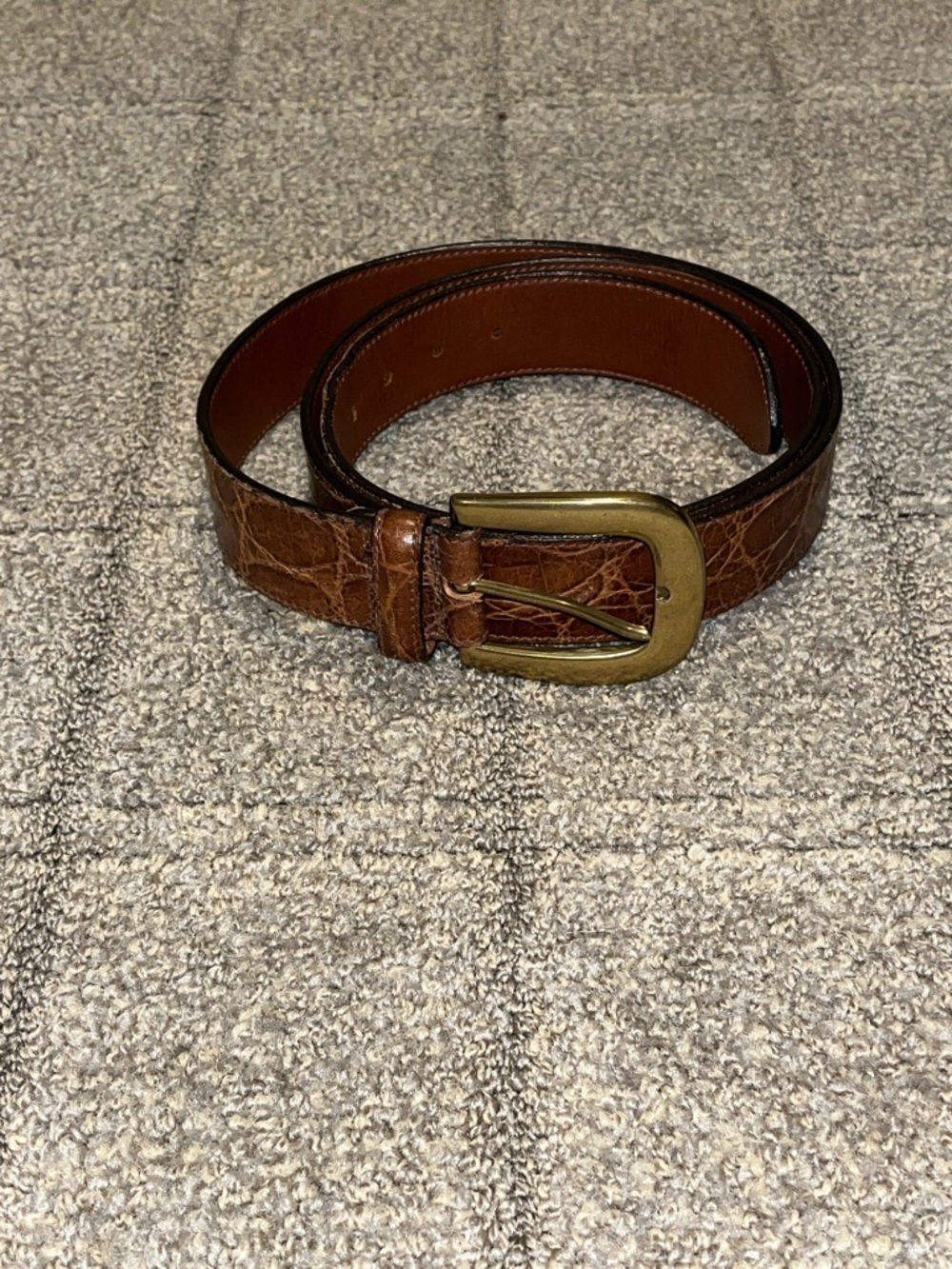 Trafalgar Brown Leather Belt with Brass Buckle